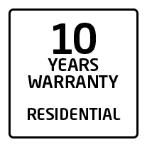 10 years residential warranty