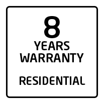 8 years residential warranty